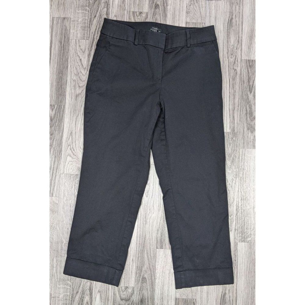 (3/$35) Ann Taylor Factory‎ Womens Size 4 Cuffed Cropped Black Dress Pants